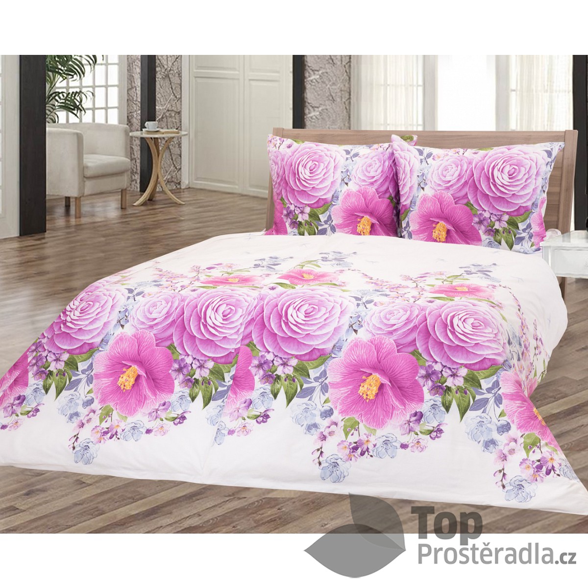 TOP Perkálové povlečení BELA 3D 220x200+2x70x90