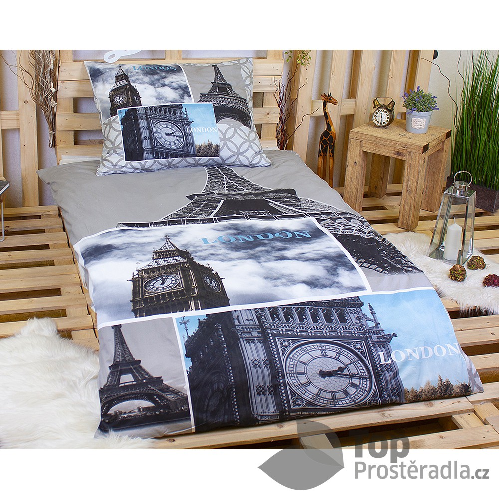 3D povlečení na dvě lůžka 140x200 + 70x90 - Paris-London