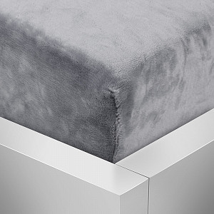 Mikroplyšové prostěradlo 160x200 Elegance - Šedá