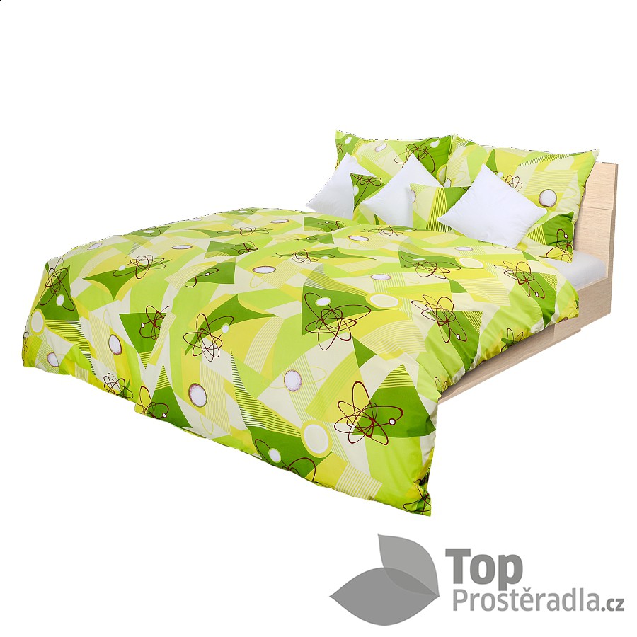 TOP Krepové povlečení planeta zelená 140x220 70x90