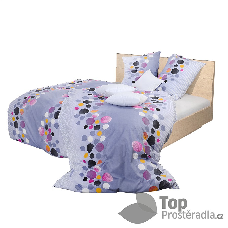 TOP Krepové povlečení puntíky barevné 140x220 70x90
