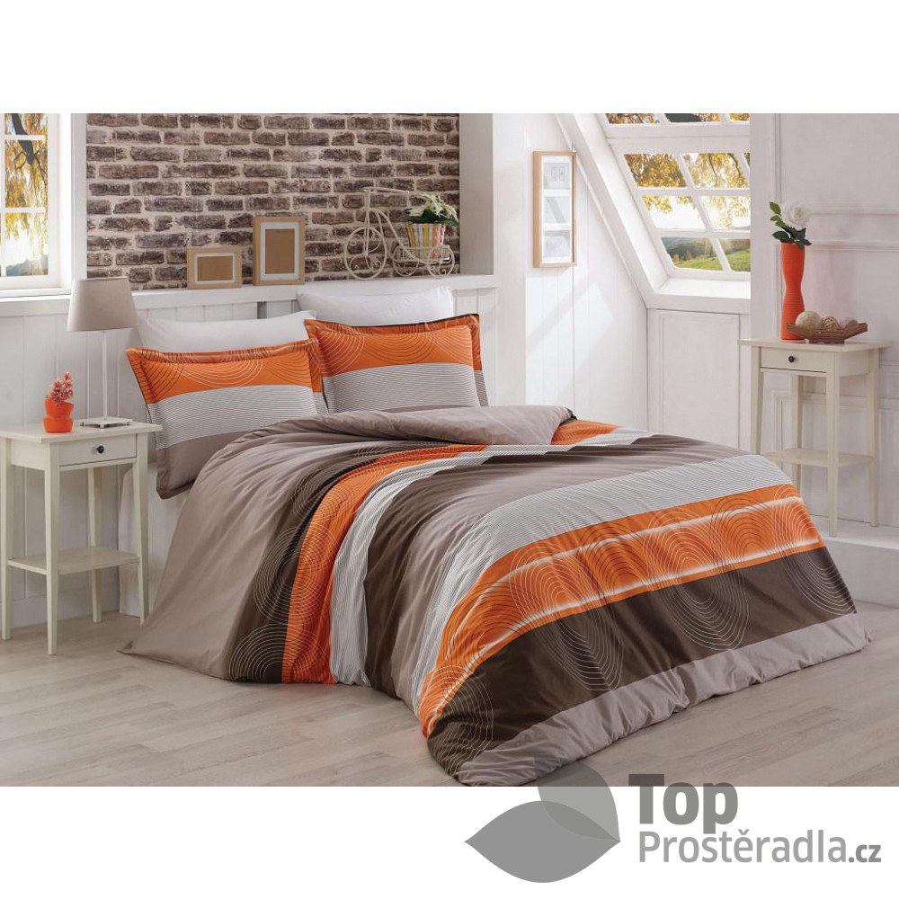 TOP Bavlněné povlečení DELUX SALMON STRIPE 140x200 70x90
