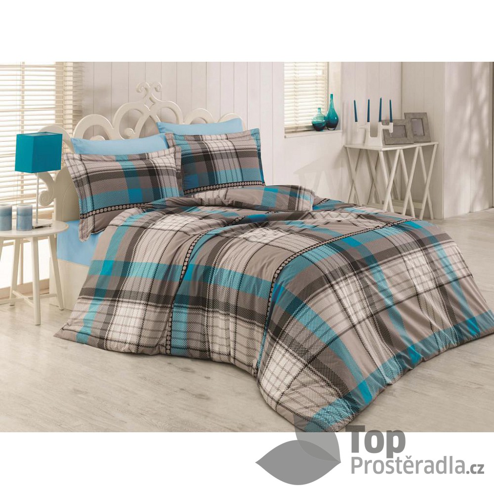 TOP Bavlněné povlečení DELUX SQUARE STRIPES 140x200 70x90