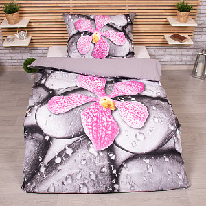 3D povlečení 140x200+70x90 Orchidea