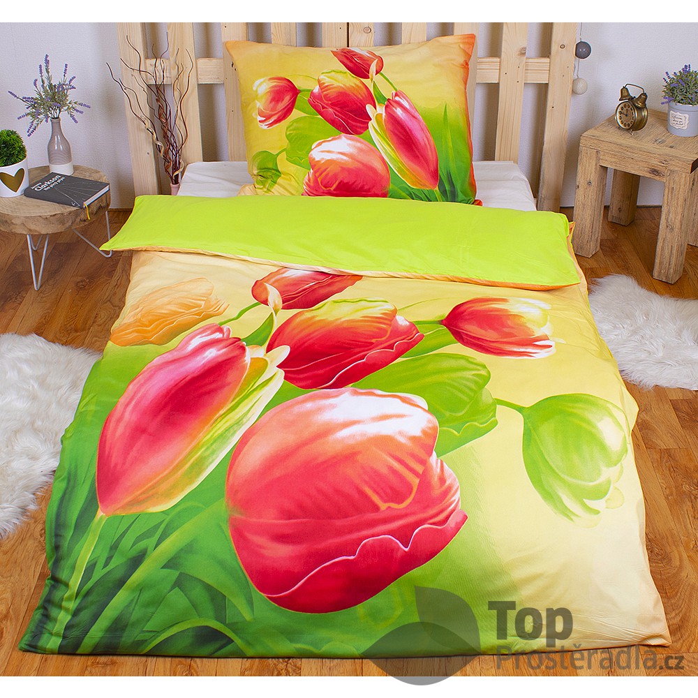 TP 3D povlečení 140x200 + 70x90 - Tulipány