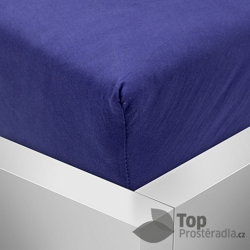 Jersey prostěradlo 140x200 Premium - Modrá