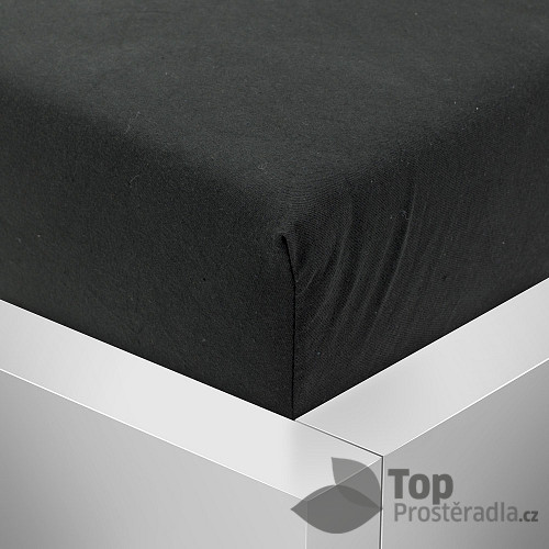 Jersey prostěradlo 140x200 Premium - Černá