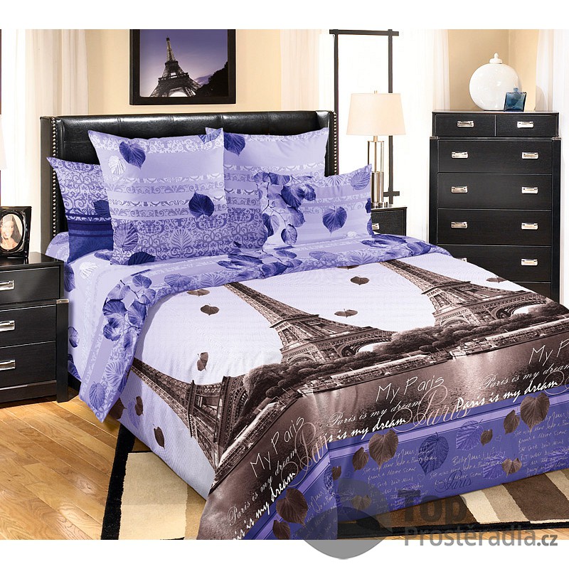 TOP Perkálové povlečení ROMANTIKA V PAŘÍ 140x220+70x90