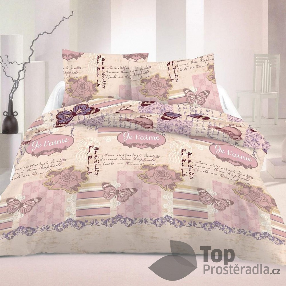 TOP Saténové povlečení LUXURY COLLECTION 140x200+70x90cm Romantic