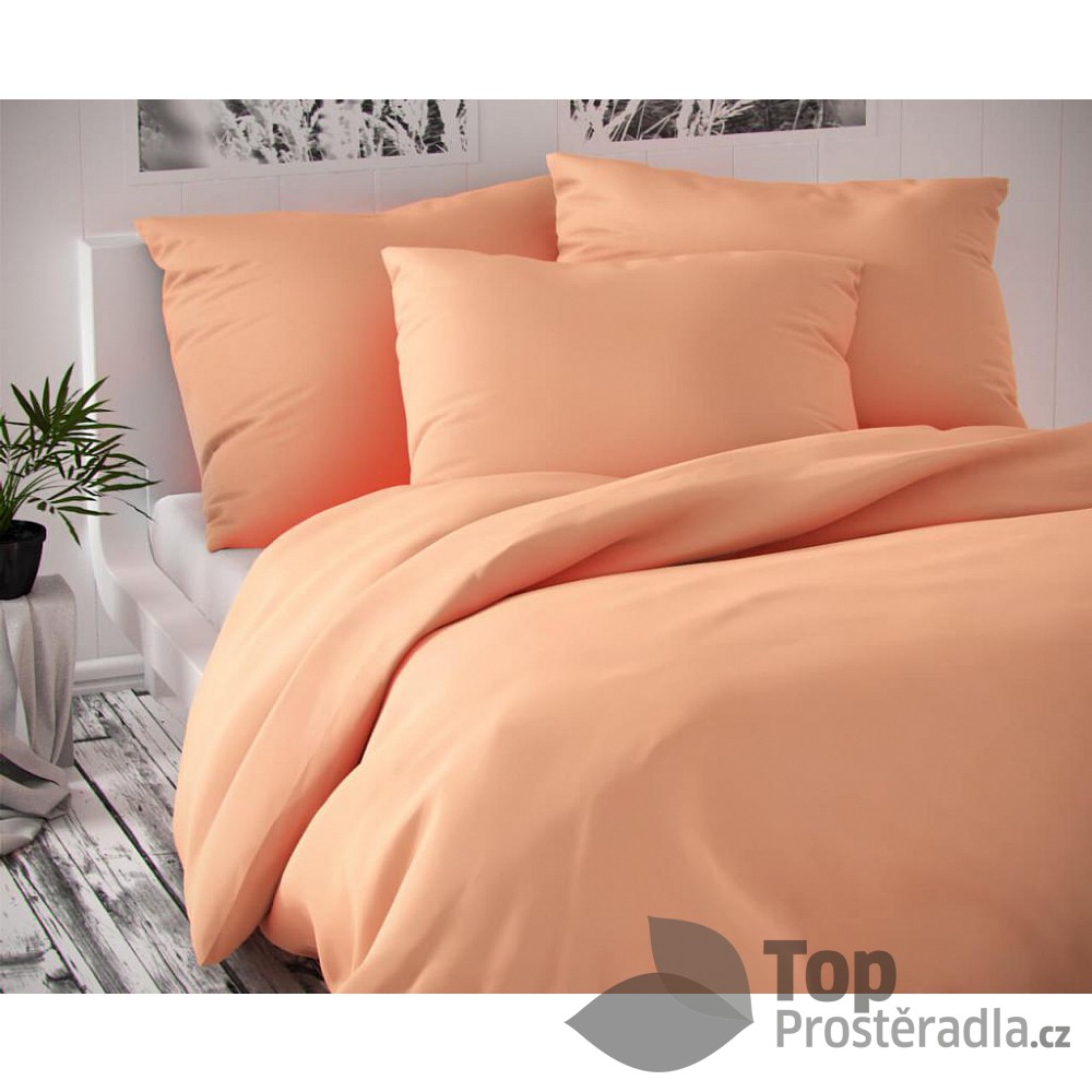 TOP Saténové francouzské povlečení LUXURY COLLECTION 220x200+2x70x90cm lososové