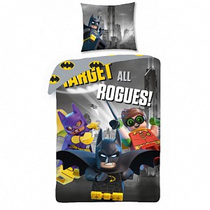 Dětské bavlněné povlečení BATMAN LEGO 140x200+70x90