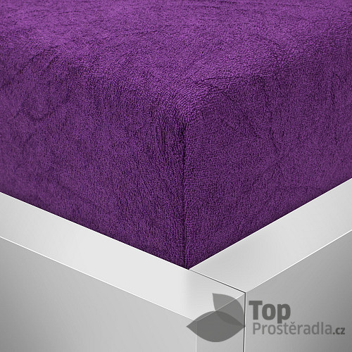 Froté prostěradlo do postýlky 60x120 Premium - Tmavě fialová