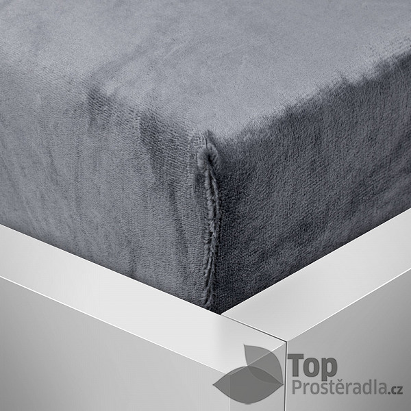 Mikroplyšové prostěradlo 90x200 Elegance – Tmavě šedá