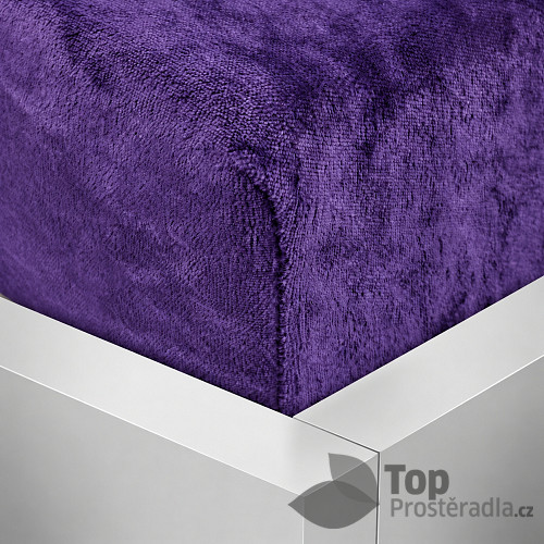 Mikroplyšové prostěradlo 90x200 Elegance - Tmavě fialová