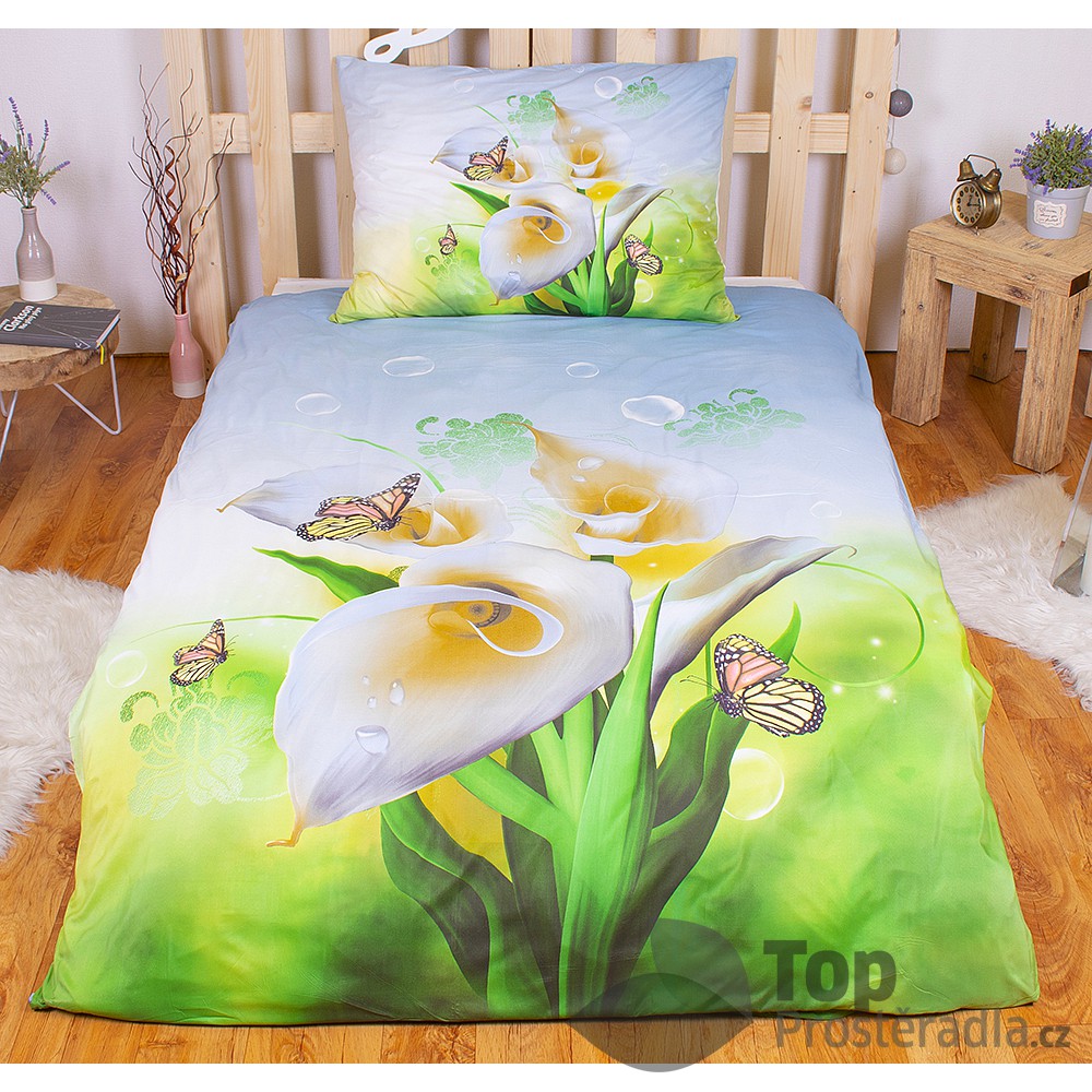 TP 3D povlečení 140x200 + 70x90 - Bílá Kala