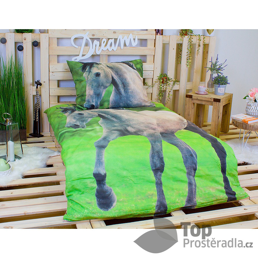Jerry Fabrics 3D povlečení bavlna 140x200 + 70x90 - Horse