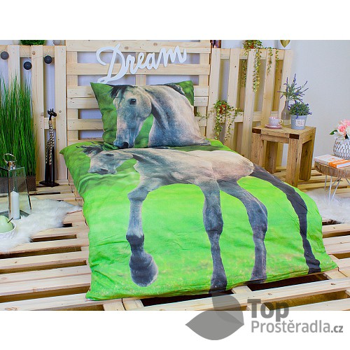 3D povlečení bavlna 140x200+70x90 Horse