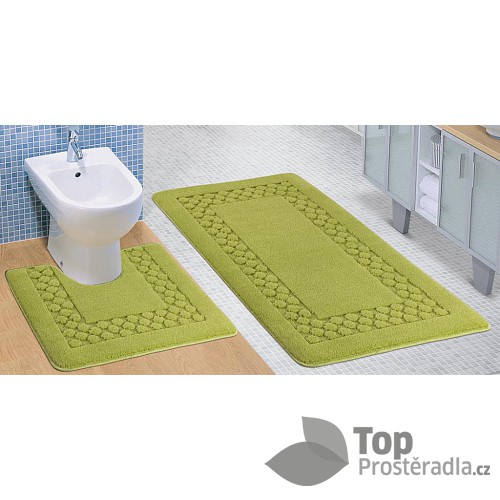 Koupelnová a WC předložka zelený rám