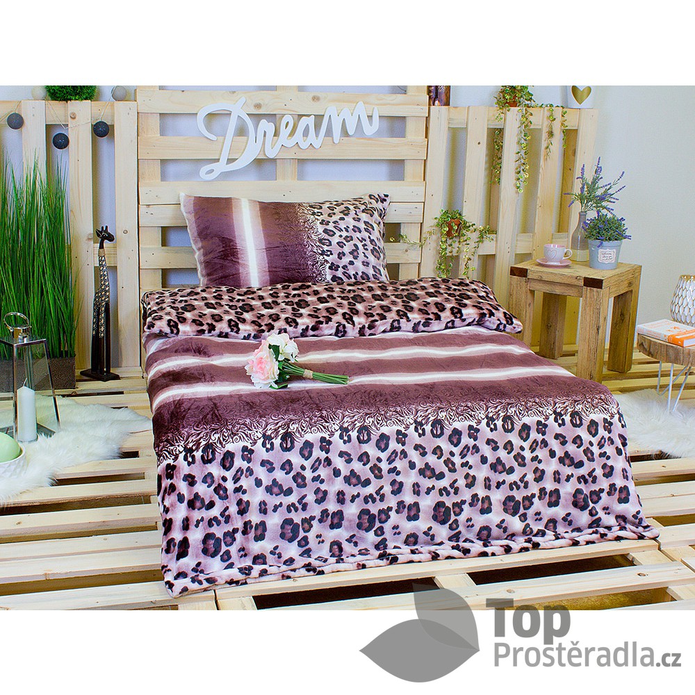 TOP Hřejivé povlečení 220x200 2x70x90 Safari Mikroflanel