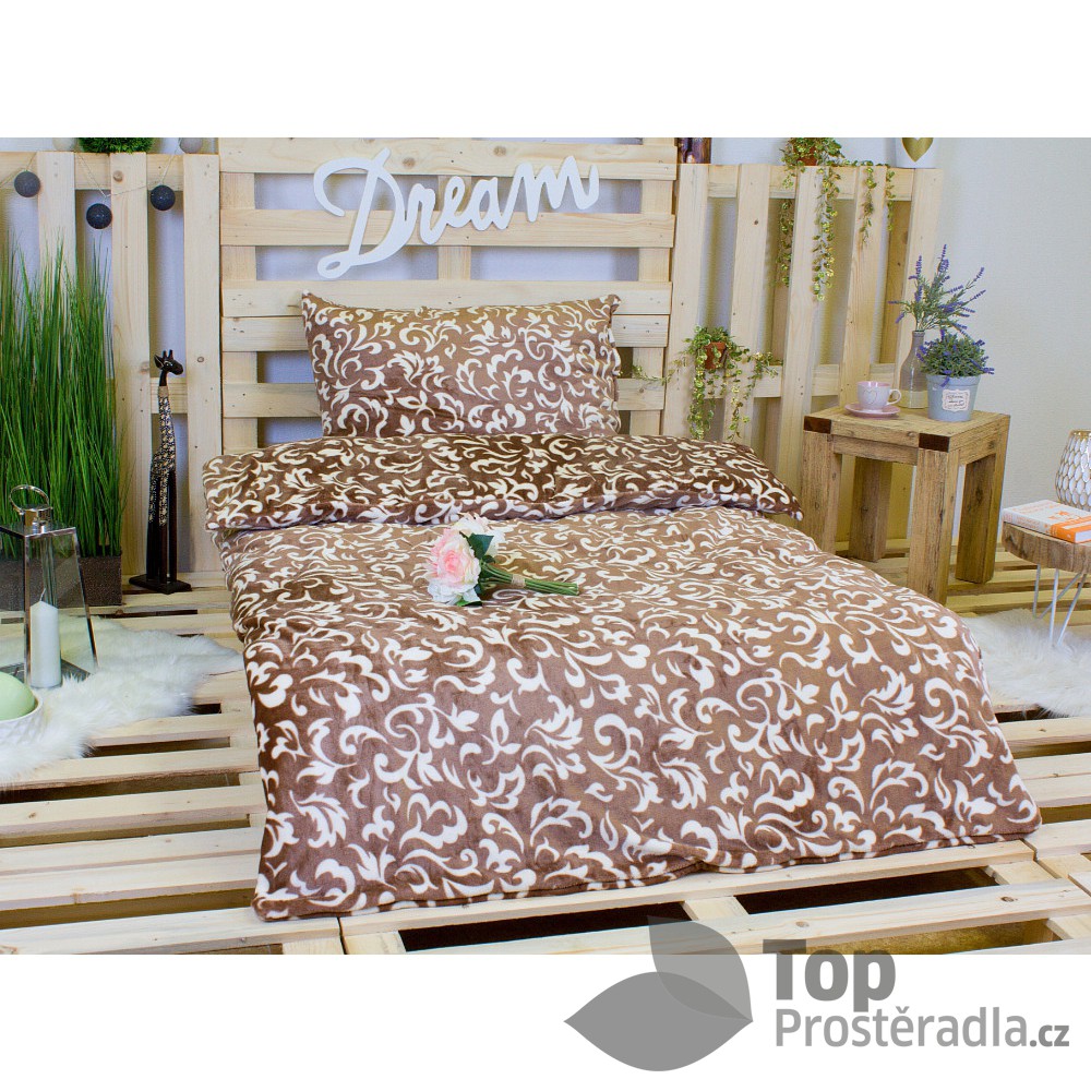 TOP Povlečení mikroflanel DELUXE Floral 140x200+70x90