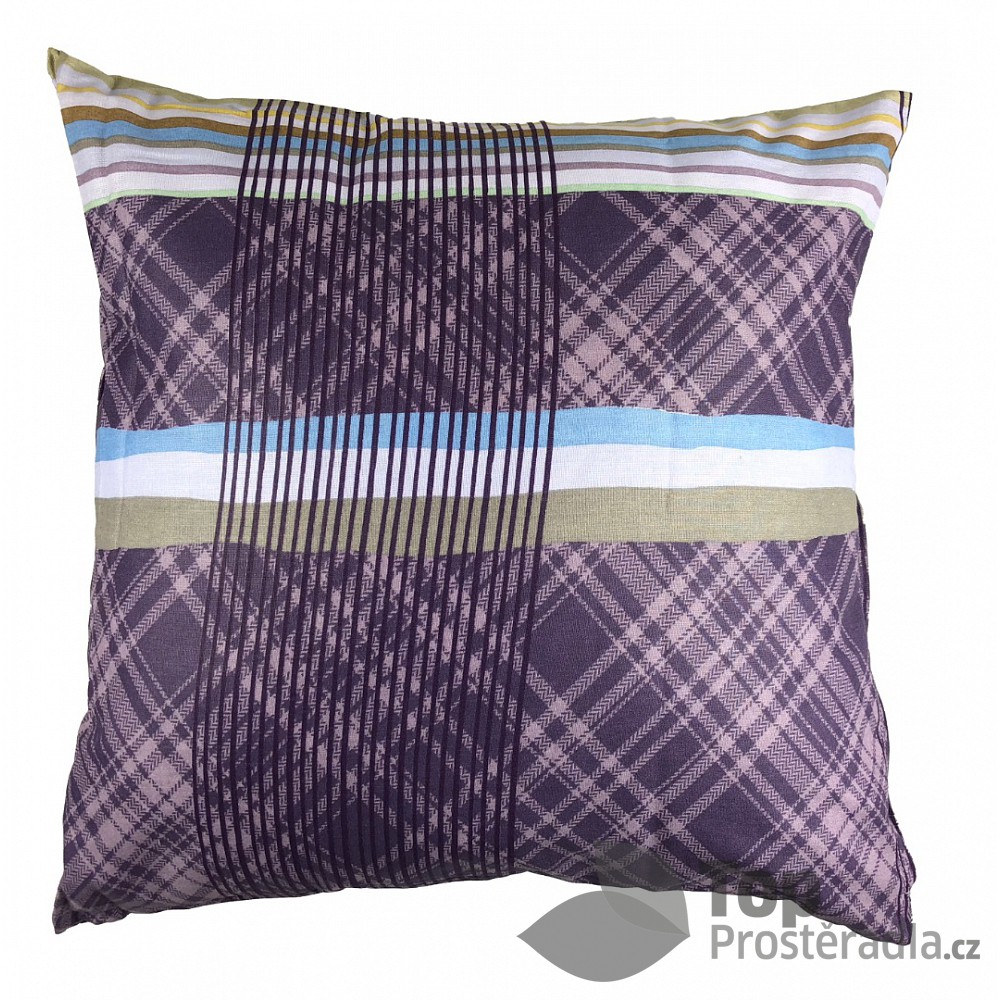 TOP Bavlněný povlak Modro-fialové karo 40x40