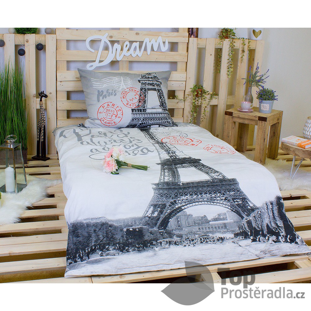TOP Bavlněné povlečení PARIS GOOD IDEA 140x200+70x90