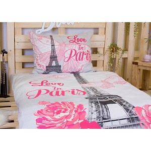 Bavlněné povlečení LOVE IN PARIS 140x200+70x90