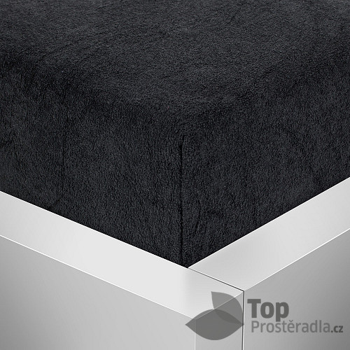 Froté prostěradlo 90x200 Premium - Černá
