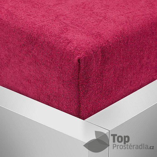 Froté prostěradlo 90x200 Premium - Vínová