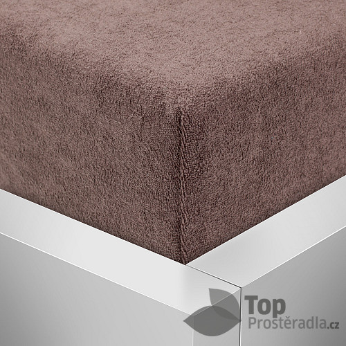 Froté prostěradlo 90x200 Premium - Tmavě hnědá