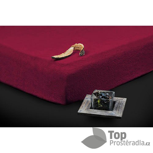 TP Froté prostěradlo Premium 190g/m2 180x200 Vínová