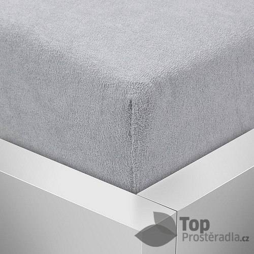 Froté prostěradlo 180x200 Premium - Světle šedá