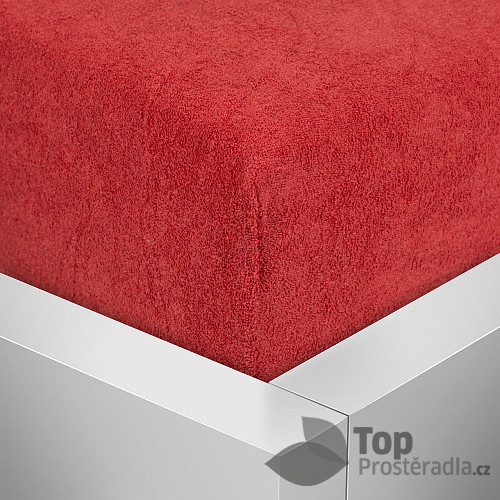 Froté prostěradlo 180x200 Premium - Červená