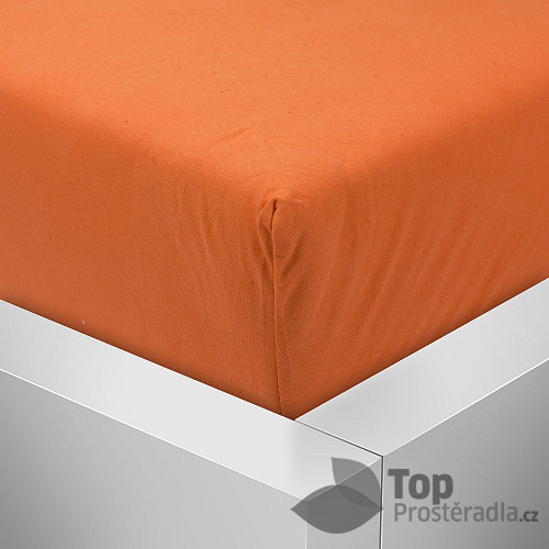 Jersey prostěradlo 90x200 Premium - Oranžová