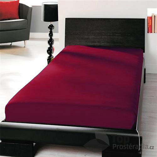 TP Jersey prostěradlo Premium 190g/m2 90x200 Vínová