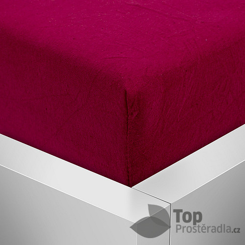 Jersey prostěradlo 90x200 Premium - Vínová