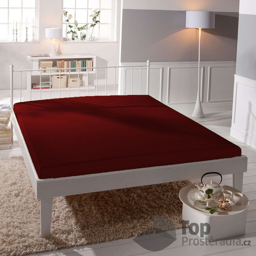 TP Jersey prostěradlo Premium 190g/m2 180x200 Vínová