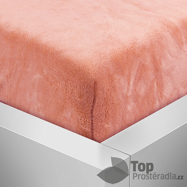 Mikroplyšové prostěradlo 90x200 Elegance – Lososová