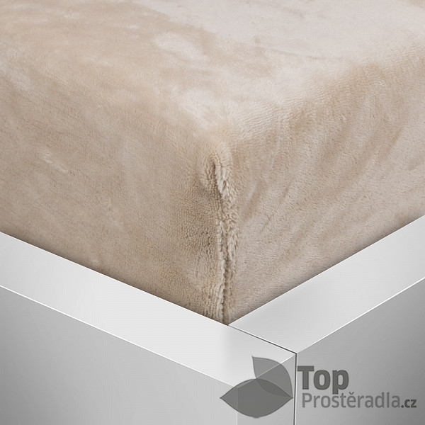 Mikroplyšové prostěradlo 90x200 Elegance – Béžová