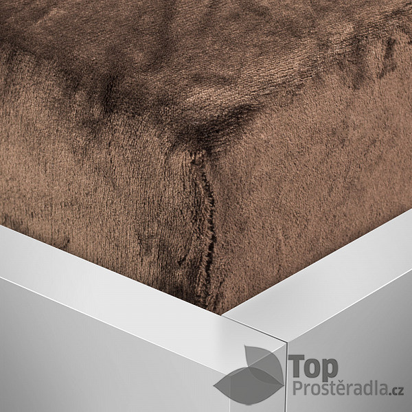 Mikroplyšové prostěradlo 180x200 Elegance – Hnědá