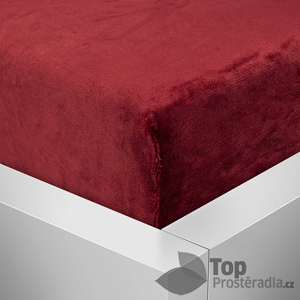 Mikroplyšové prostěradlo 180x200 Elegance – Bordó
