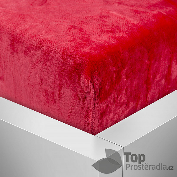 Mikroplyšové prostěradlo 180x200 Elegance – Červená