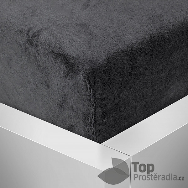 Mikroplyšové prostěradlo 180x200 Elegance – Černá