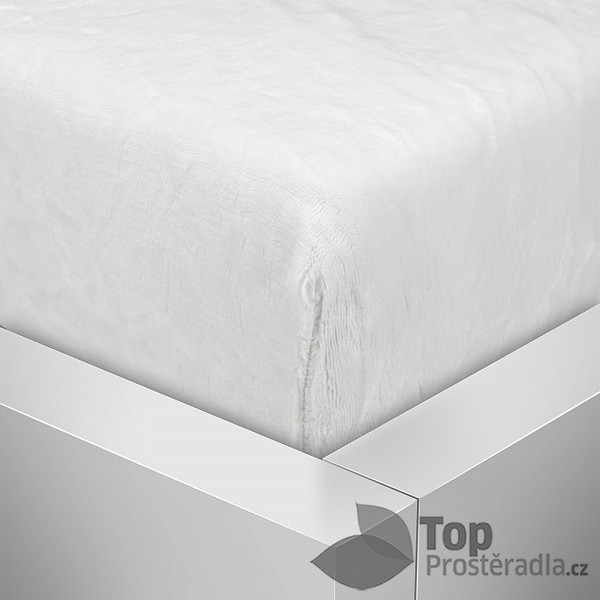 Mikroplyšové prostěradlo 180x200 Elegance – Bílá