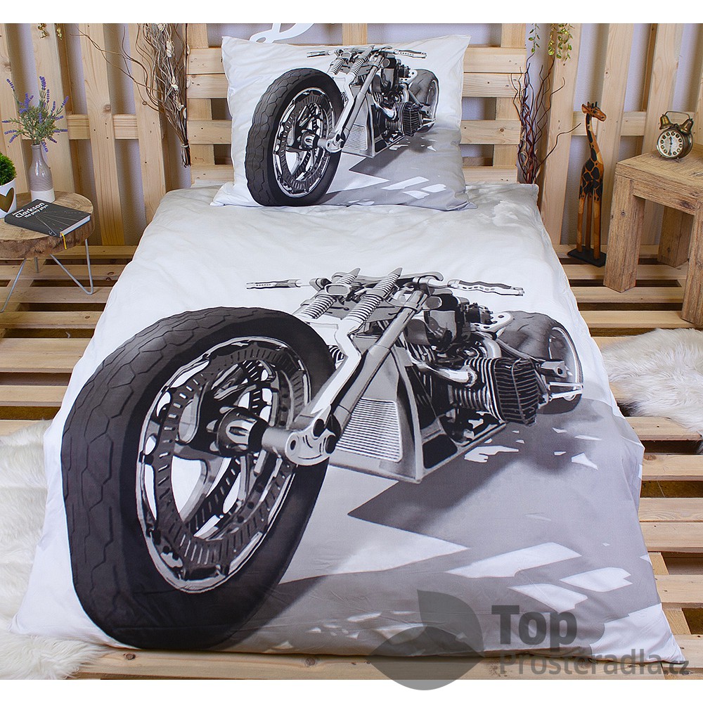 TP 3D povlečení 140x200 + 70x90 - Silver chopper