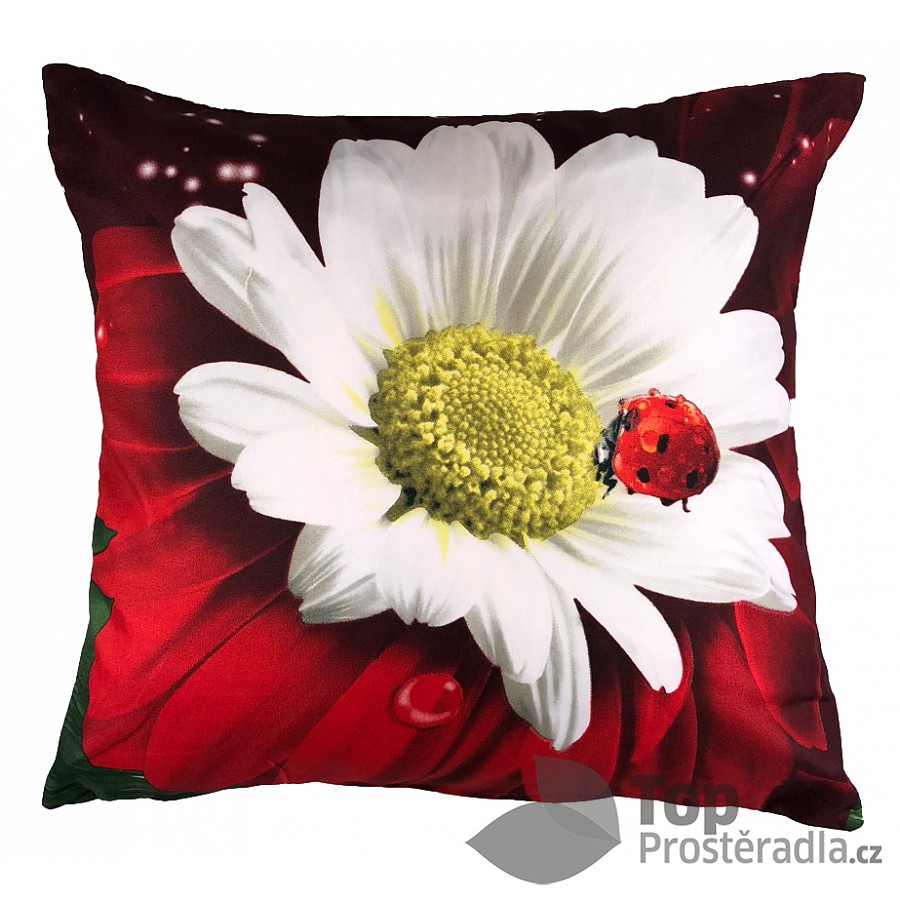Apex 3D povlak 45x45 Kopretina s beruškou