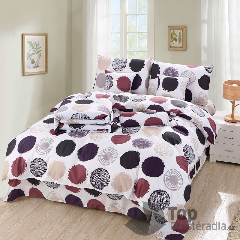 TOP Osmidílná sada povlečení na 2 lůžka 140x200+70x90 Circle