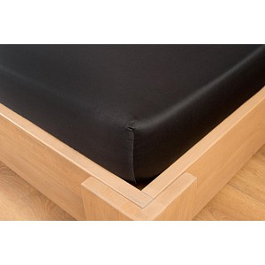 Saténové prostěradlo LUXURY COLLECTION 90x200+20cm černé