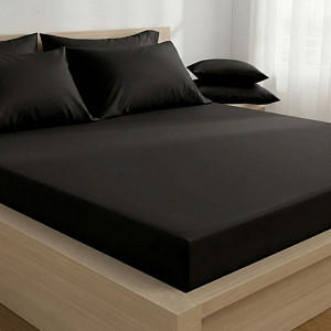 Saténové prostěradlo LUXURY COLLECTION 180x200+25 Černé