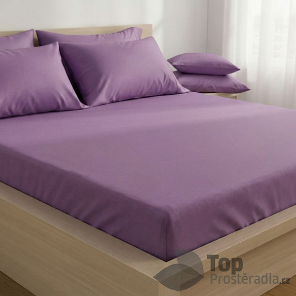 TP Saténové prostěradlo LUXURY COLLECTION 180x200+25 Fialové 2